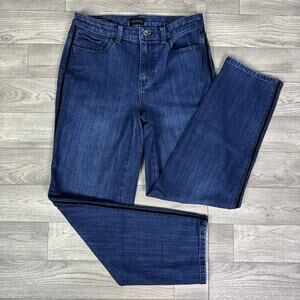 Talbots High Waist Straight Ankle Tuxedo Denim Jeans Dark Wash sz 2